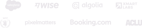 Companies that use Toggl Track: Salesforce, Wise, GE, Algolia, World Food Programme, Pixelmatters, Booking.com, ACLU, XmartLabs