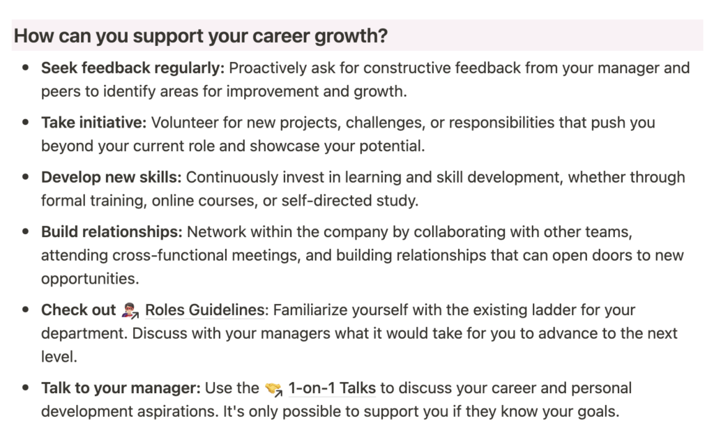 Career development at Toggl