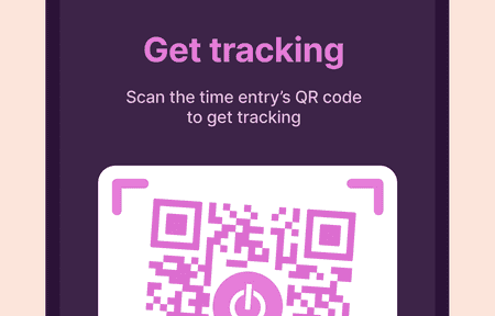 Scan QR code to start time tracking