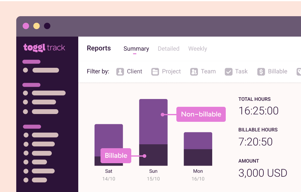 Toggl time reports