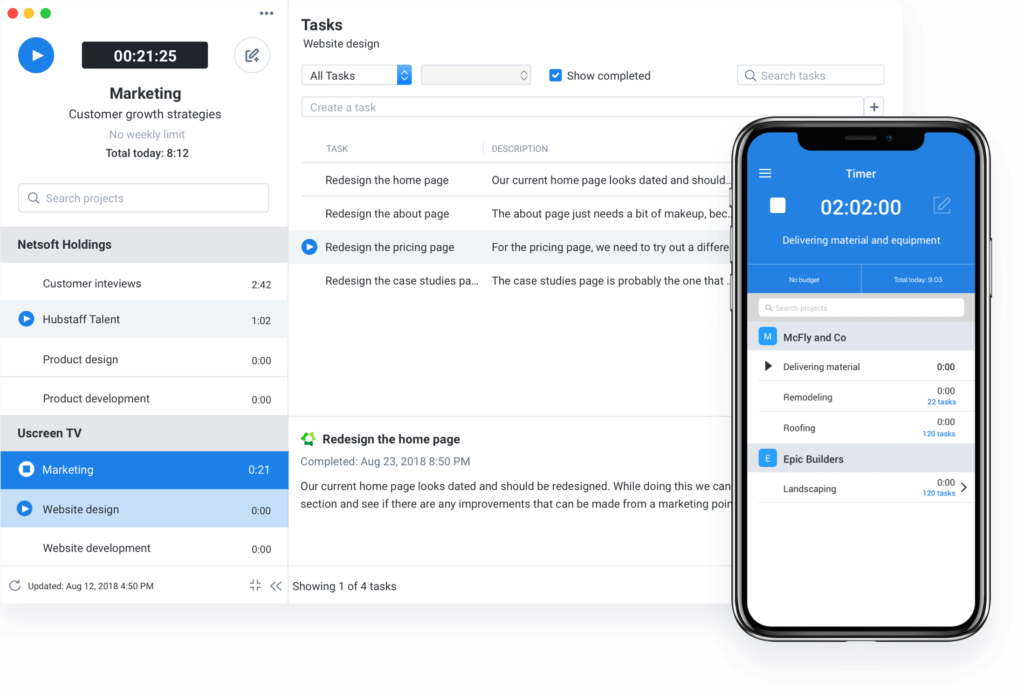 Hubstaff iPhone app