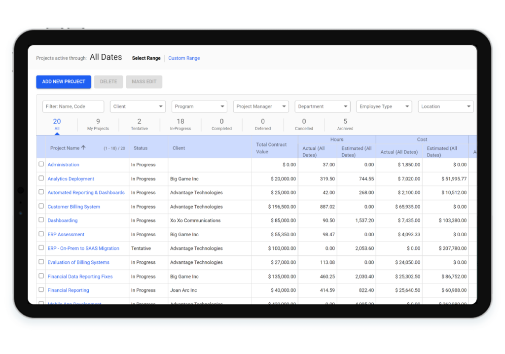 Replicon screenshot