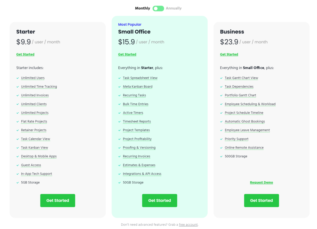 Paymo pricing