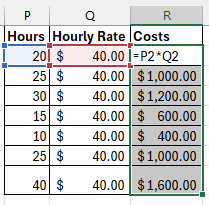 Excel screenshot