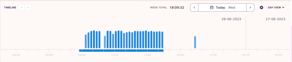 Toggl Track's timeline feature in the desktop app lets you capture your activity automatically.