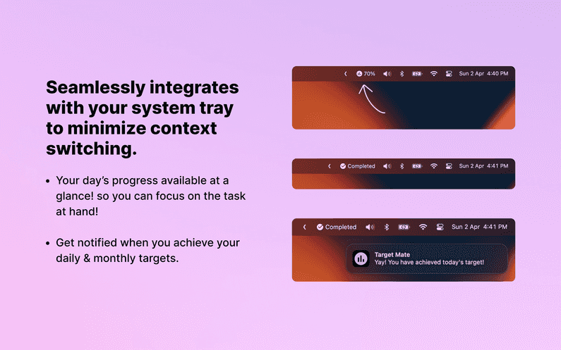 Screenshot of the TargetMate app