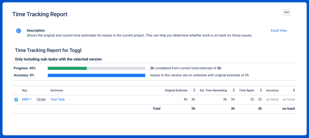 Jira time tracking report