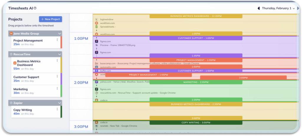 RescueTime timesheets