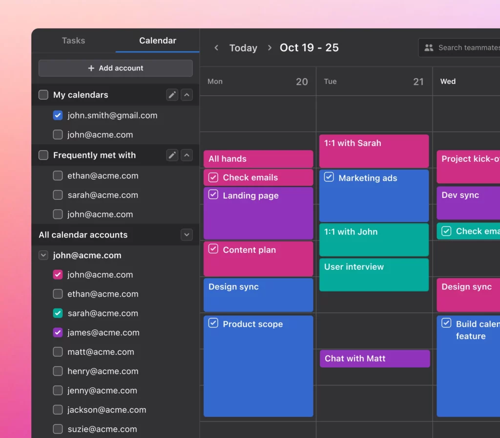 Motion AI calendar